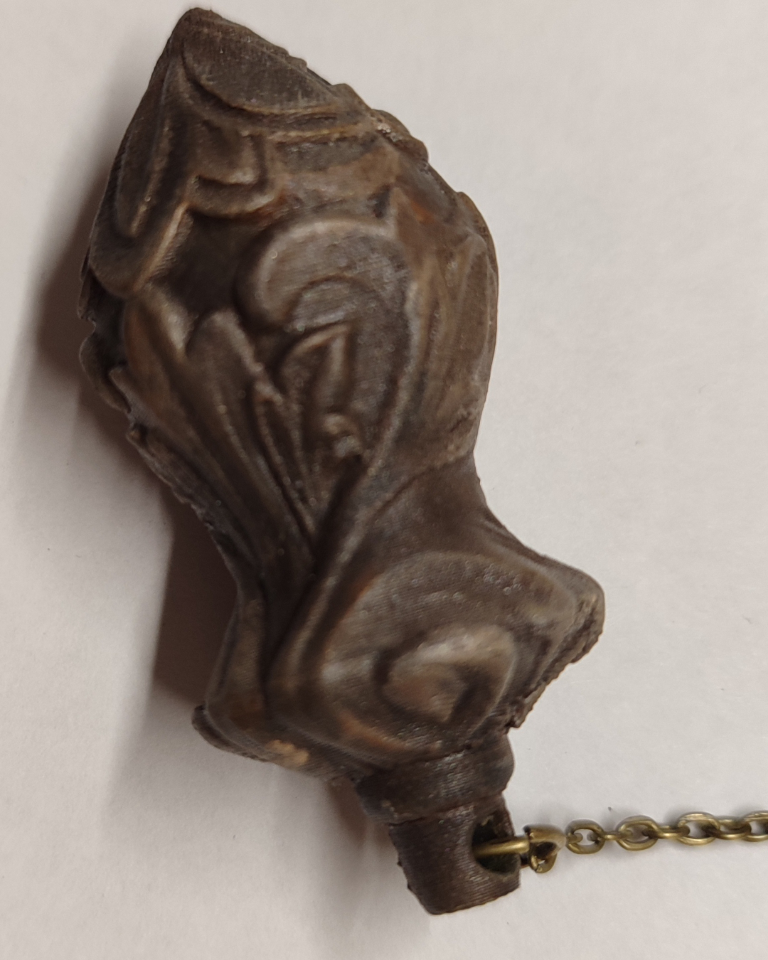 Pendule radiesthésie décor floral – PLA biosourcé – Finition effet bois – 55 mm – Image 7