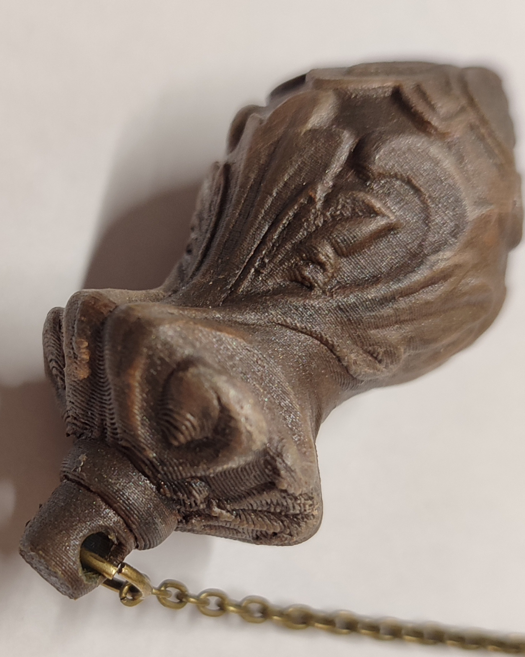 Pendule radiesthésie décor floral – PLA biosourcé – Finition effet bois – 55 mm – Image 8