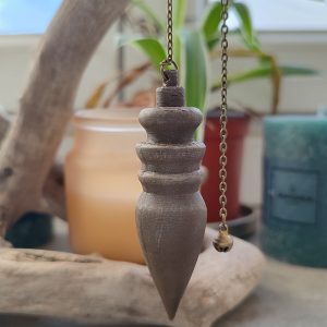 Pendule radiesthésie conique – PLA biosourcé – Finition effet bois – 70 mm